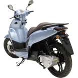 scooter électrique Lycke E-coral bleu metallisee en biais