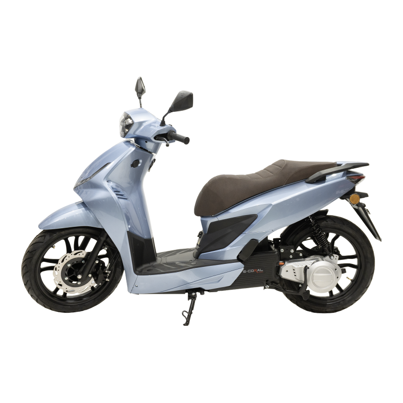 scooter électrique Lycke E-coral bleu metallisee profil